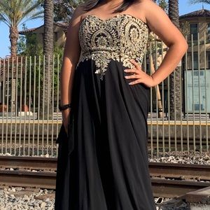 Strapless Corset Evening Gown